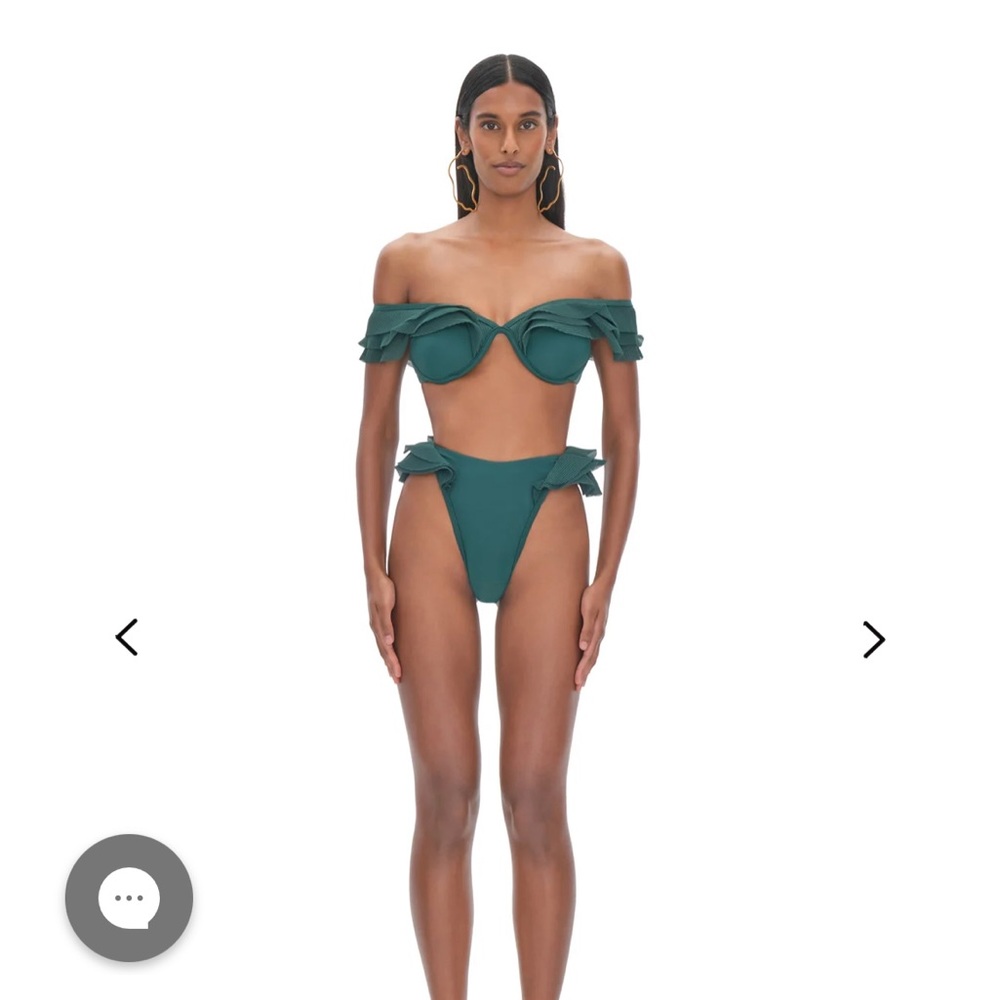 NWT Andrea Iyamah  Top and Bottom SALAMA HIGH RISE BIKINI . Green, size Small